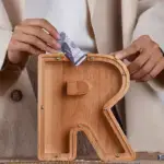 👪 Personalized Wooden Piggy Bank LETTER for Boys Girls Adults - Image 2