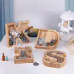 👪 Personalized Wooden Piggy Bank LETTER for Boys Girls Adults - Image 3