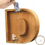 👪 Personalized Wooden Piggy Bank LETTER for Boys Girls Adults - Image 23