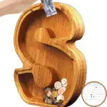👪 Personalized Wooden Piggy Bank LETTER for Boys Girls Adults - Image 37