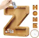 👪 Personalized Wooden Piggy Bank LETTER for Boys Girls Adults - Image 44